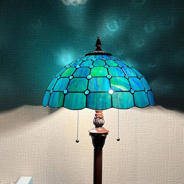 VINPLUS 62 in. Dark Bronze Tiffany Floor Lamp Antique Style