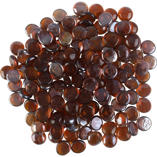 10 lbs. Flat Glass Marbles, Amber
