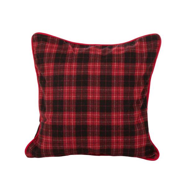 Glitzhome 18 in. H Plaid Cushion Pillow Cover 1113202602
