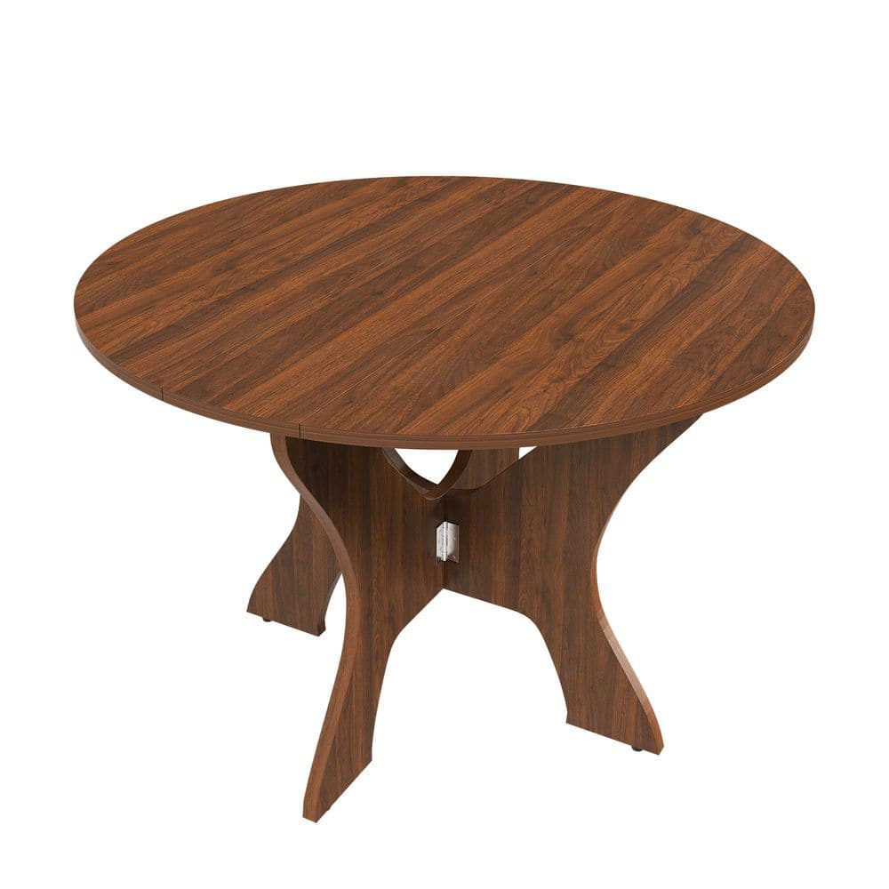 Brown 43 in Folding Dining Table for Small Spaces, MDF Round Coffee Table for Outdoor Use price history on PriceWatchPro