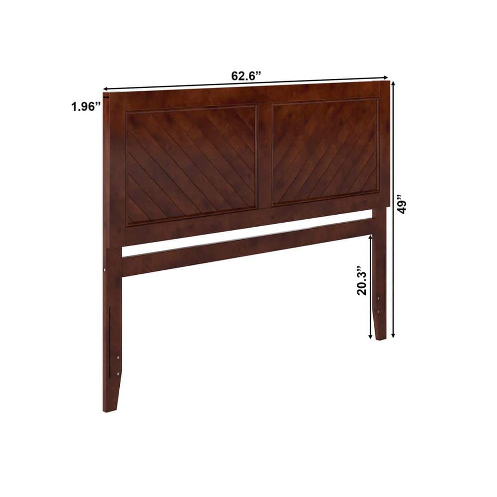 Canyon Walnut Queen Wood Headboard with USB Charger