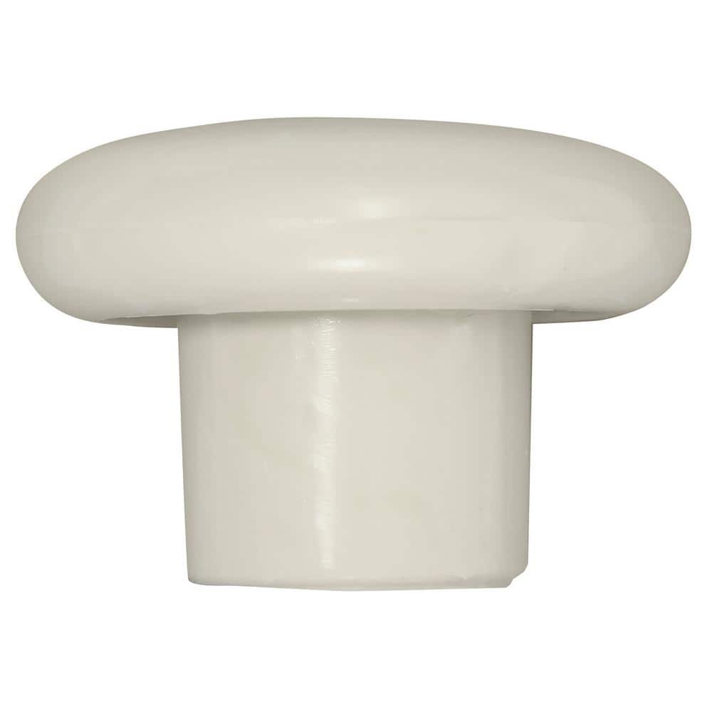 Bone Gloss Round Plastic Cabinet Knob with Mounting Hardware