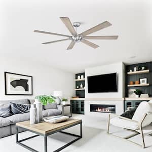 72 in. Brushed Nickel Reversible 7-Blade Ceiling Fan with Remote Control