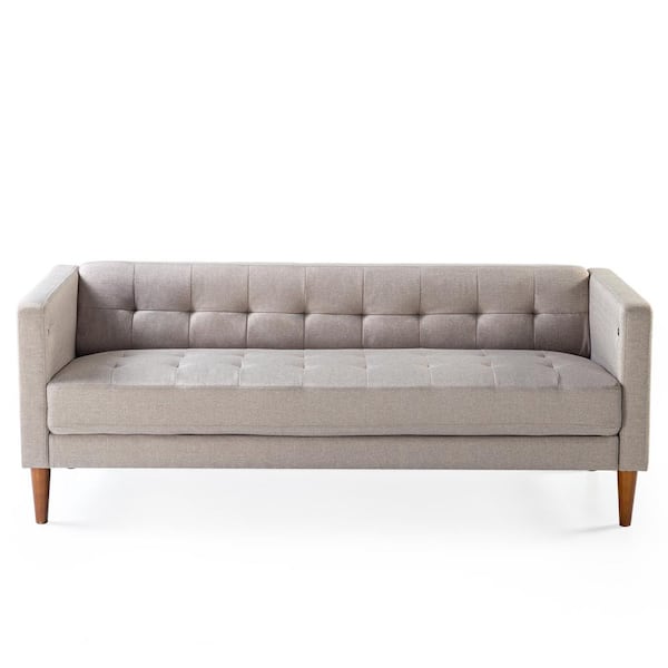 strip Let op Koppeling Zinus Pascal 73 in. Oatmeal Polyester 3-Seat Sofa with USB Ports SSPCU-OM -  The Home Depot