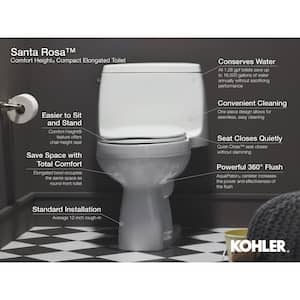 Santa Rosa 12 in. Rough In 1-Piece 1.6 GPF Single Flush Elongated Toilet in Biscuit Seat Included