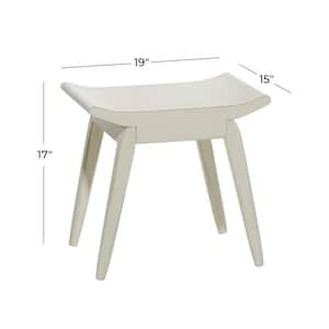 17 in. White Wood Stool