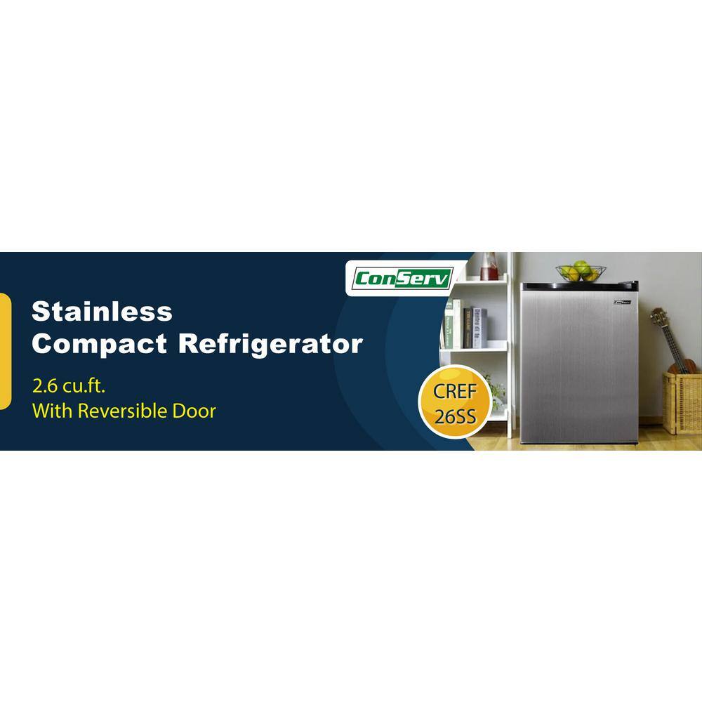 Compact Stainless Steel 2.6 cu.ft. RV Refrigerator