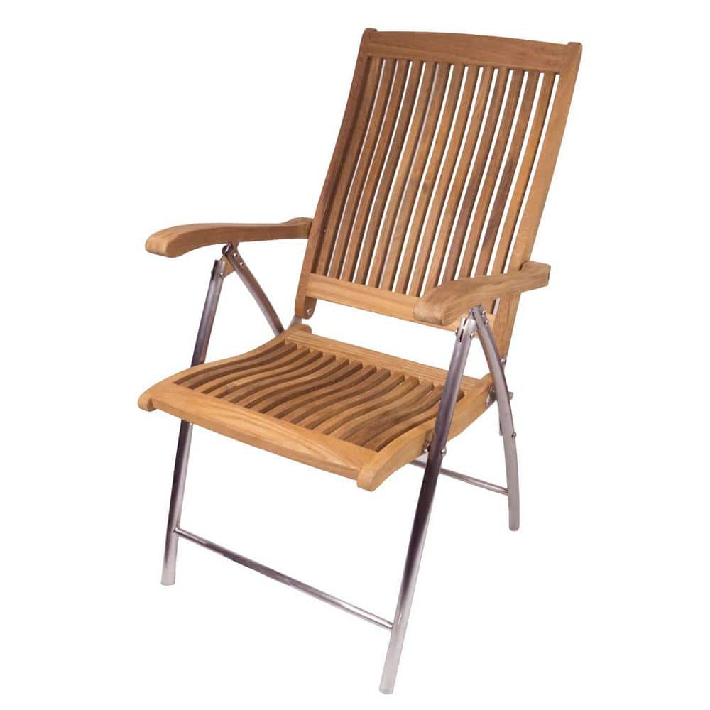 SEATEAK Windrift Teak Wood Outdoor Dining Chair in Brown -  60066