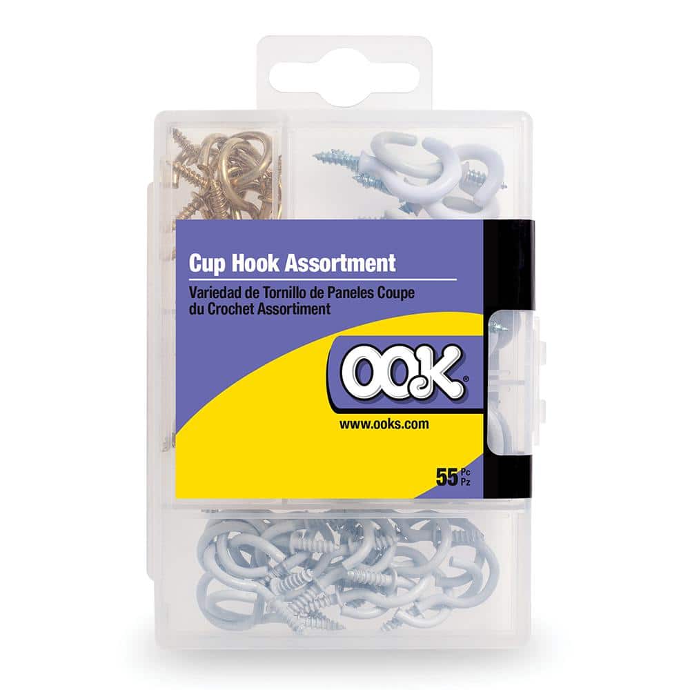OOK 7/8 in. White Cup Hook (40-Pack) 55543 - The Home Depot