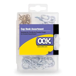 55-Pieces Cup Hook Assortment in Plastic Storage Container