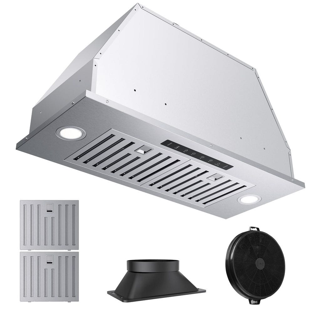 28 in. 900 CFM Convertible Ducted to Ductless Insert Range Hood in Stainless Steel with LED, Gesture and Touch Control