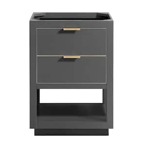 Allie 24 in. W x 21.5 in. D x 34 in. H Bath Vanity Cabinet Only in Twilight Gray with Gold Trim