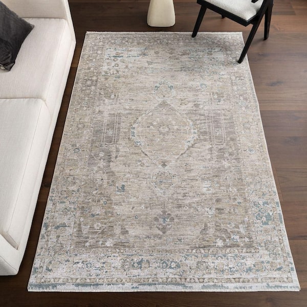 nuLOOM Janiyah Vintage Light 10 ft. x 13 ft. Beige Indoor Area Rug