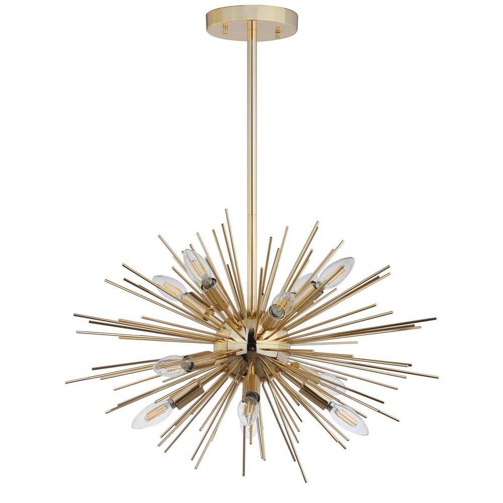 Retro Vibe Gold Sputnik Starburst 24.5" Pendant Light