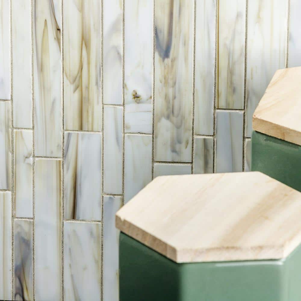 Halo Yellow and Gray Glass Mosaic Wall Tile