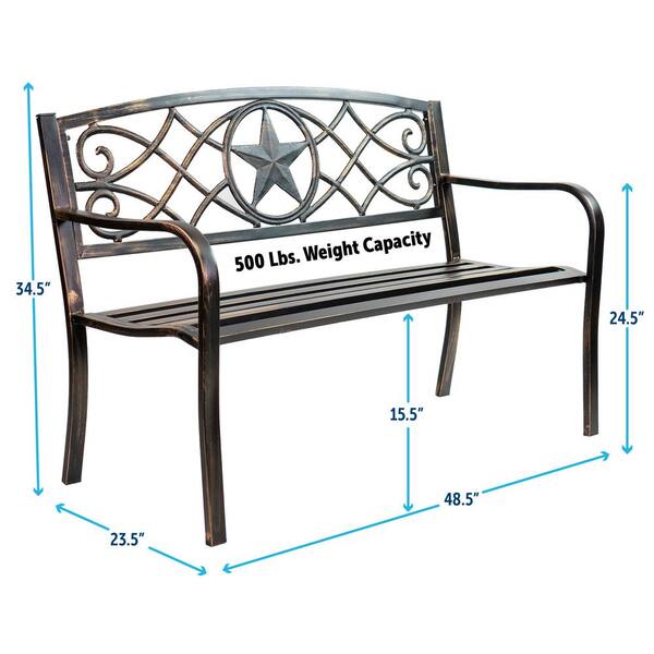 Metal Patio Premier Park Bench, Texas Star Outdoor Furniture