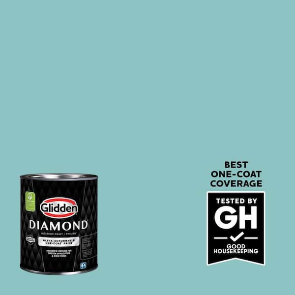 Glidden Diamond 1 qt. PPG1147-4 Aqua Fiesta Eggshell Interior Paint with Primer
