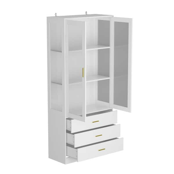 FUFU&GAGA White Wooden Free Standing 31.5 in. Width Storage