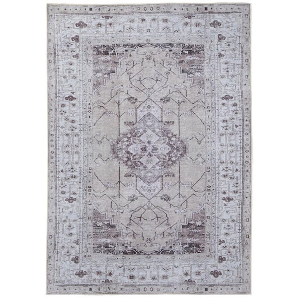 9 ft. x 12 ft. Gray, Tan, Ivory Abstract Area Rug