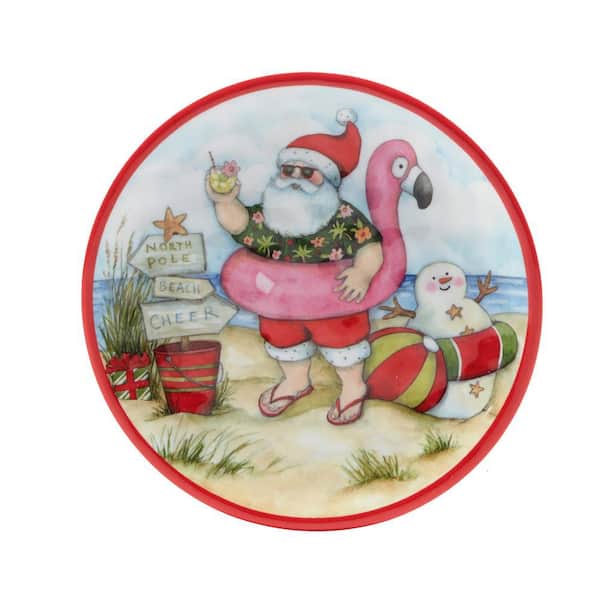 Certified International Santa's Wish Assorted Colors Canape Plate (Set of 12)