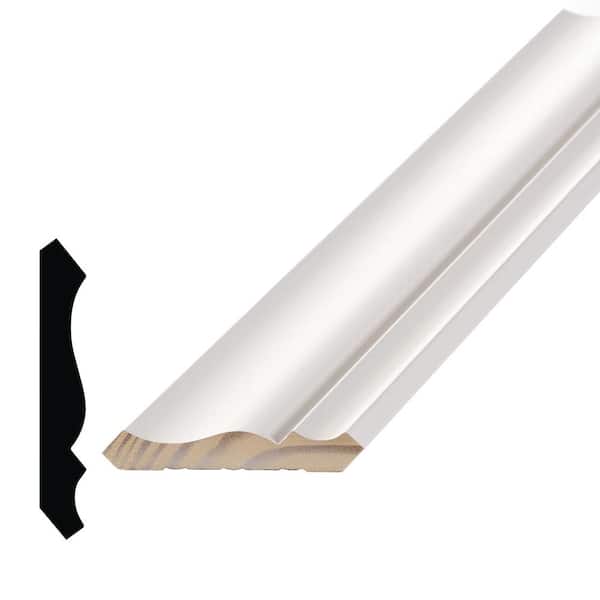 9/16 in. D x 3-5/8 in. W x 96 in. L Primed Pine Wood PFJ 4 Sides Crown Moulding