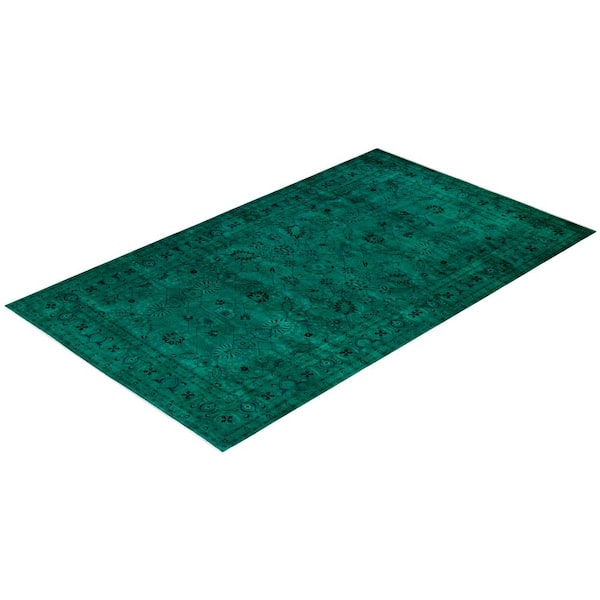 Fine Vibrance One-of-a-Kind Green - 13 ft. 10 in. x 8 ft. 2 in. Handmade Area Rug