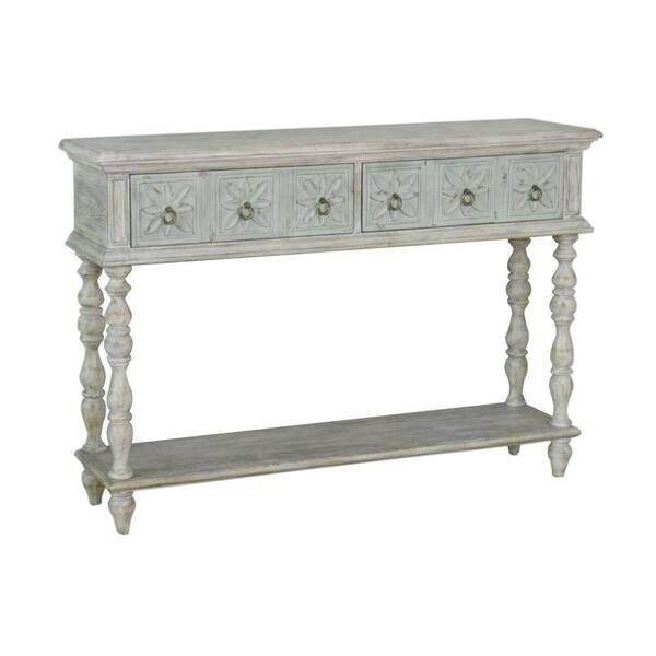 Pulaski Furniture 48 in. White Standard Rectangle Wood Console Table with Drawers