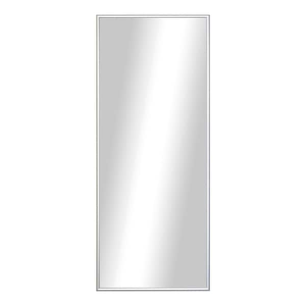 American Made Rayne (25.25 in. W x 60.25 in H) Foxtrot Satin Silver Metal Floor Mirror