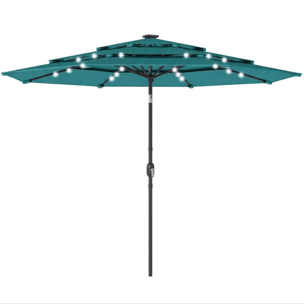 9.5 ft.3 Tier Outdoor Table Patio Umbrella in Teal price history on PriceWatchPro