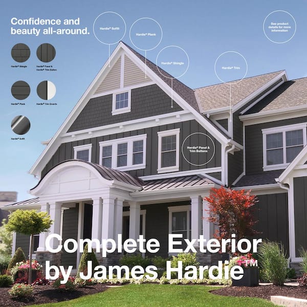 Hardie Panel HZ5 48 in. x 120 in. Statement Collection Gray Slate Cedarmill Fiber Cement Panel Siding