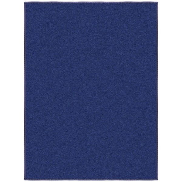 Ottomanson Ottohome Collection Non-Slip Rubberback Modern Solid Design 2x3 Indoor Entryway Mat, 2 ft. 3 in. x 3 ft., Navy