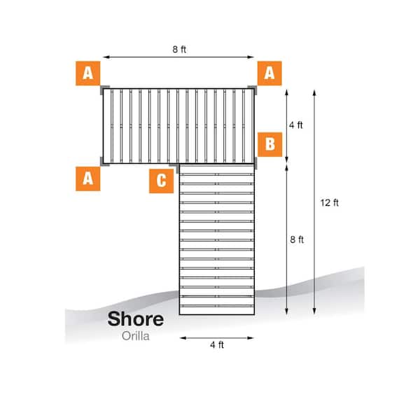 12 ft. L-Style Aluminum Dock Frames and Hardware for Aluminum Dock Systems