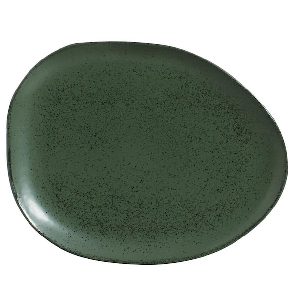 Greenery Oval Dinner Plate 12.2" Stoneware, Set of 6
