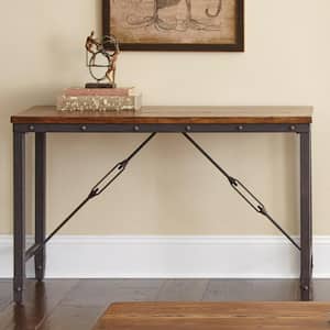 Ashford 48 in. Antique Honey/Iron Industrial Standard Rectangle Wood Console Table
