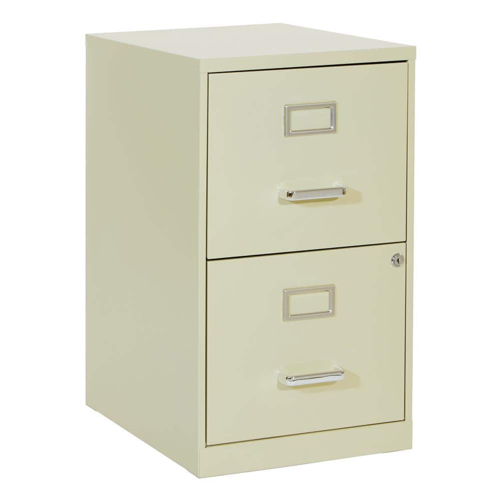 Tan Vertical 2-Drawer Lockable Metal File Cabinet