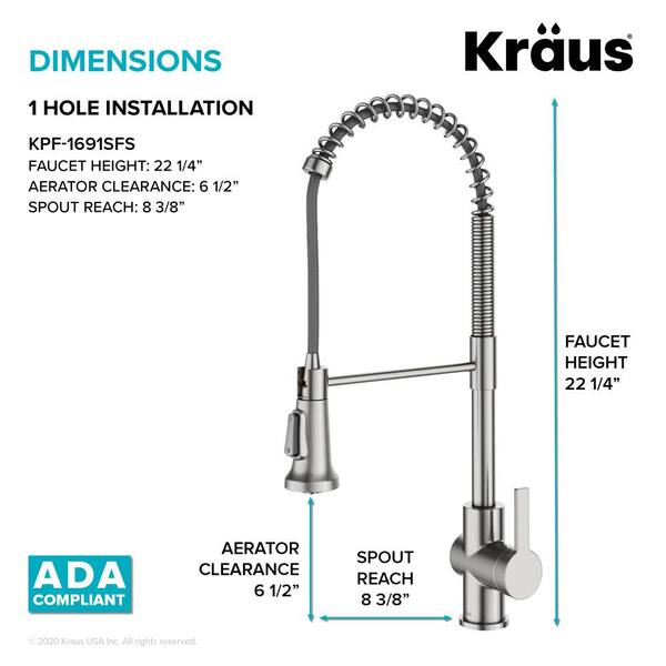 KRAUS Britt Single-Handle Pull-Down Sprayer Kitchen Faucet in Spot