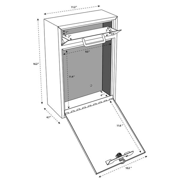 Security Metal Steel Wall Mount Mailbox Locking Large Mail Collection Drop Box Security Metal Steel Wall Mount Mailbox Locking Large Mail Collection Drop Box
