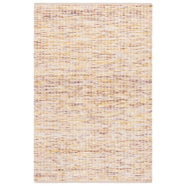 Natura 3 ft. x 5 ft. Gold/Ivory Abstract Distressed Area Rug