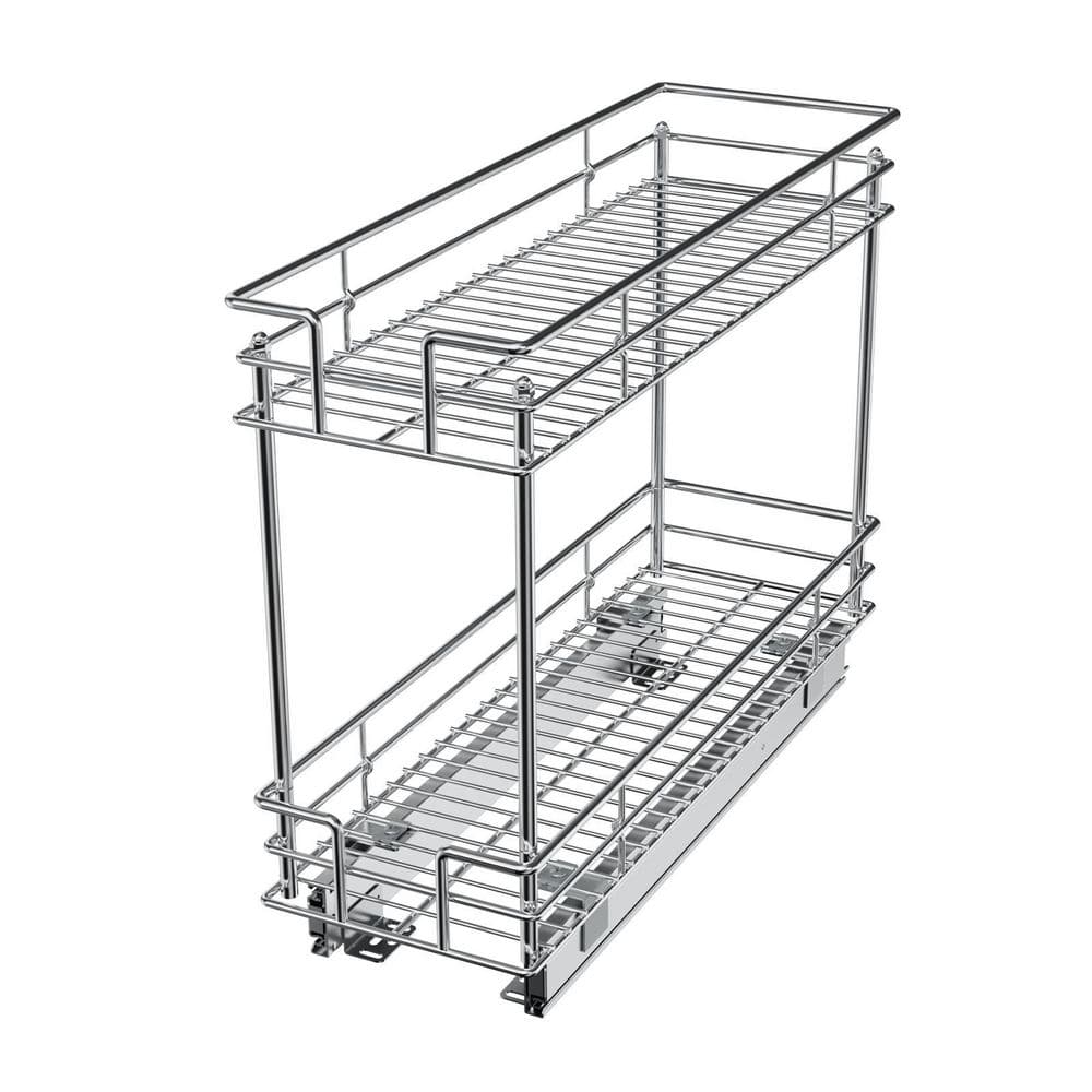 HOMLUX 7.5 in. W x 21.5 in. D Wire Pull-Out Pantry Drawer Cabinet Organizer