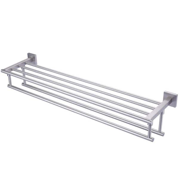 32 in. Wall Mounted Double Towel Bar in Brushed Nickel