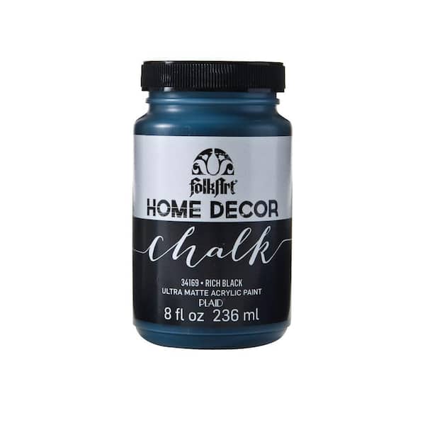 FolkArt Home Decor 8 oz. Rich Black Ultra-Matte Chalk Finish Paint