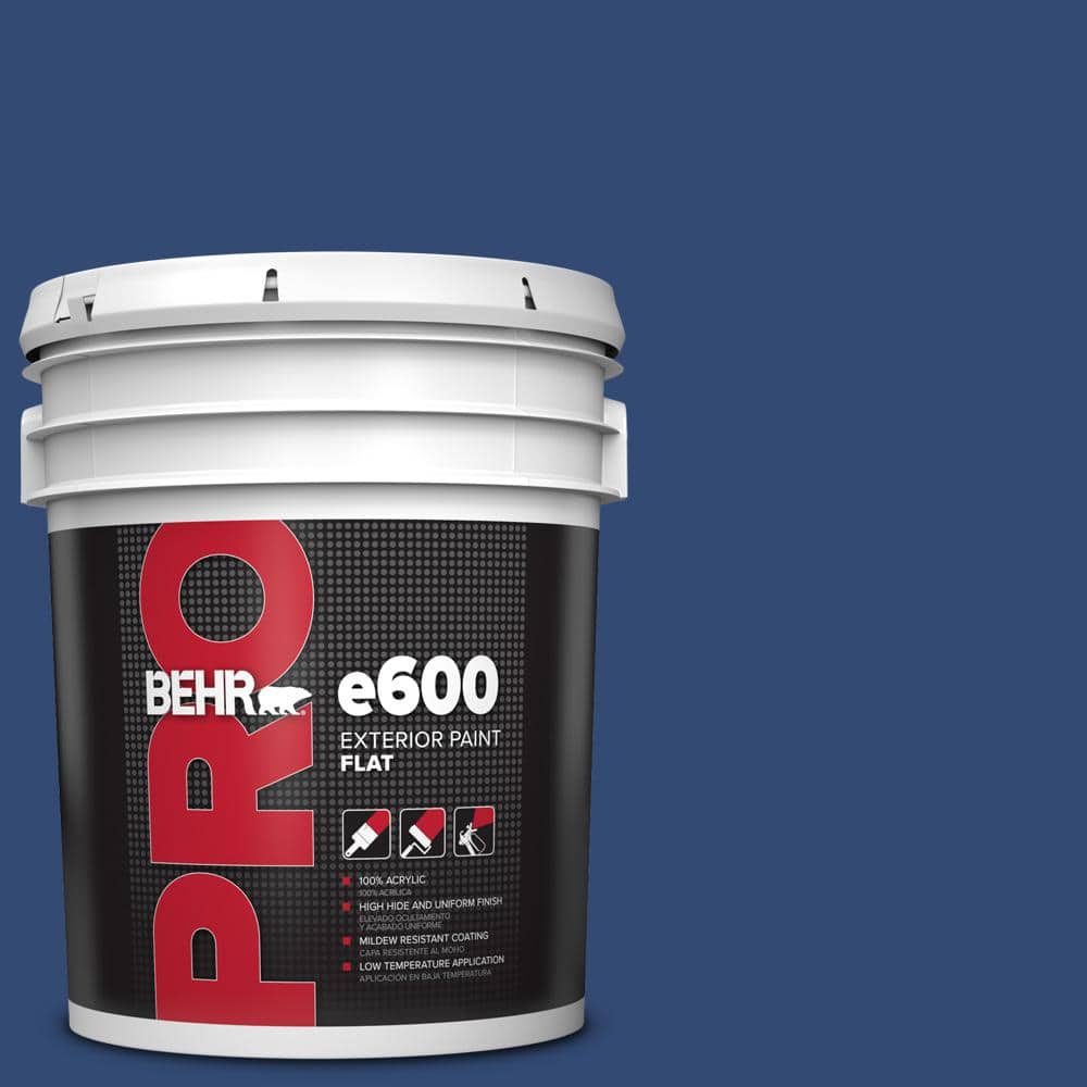 BEHR PRO 5 gal. #S-H-580 Navy Blue Flat Exterior Paint PR61305 - The ...