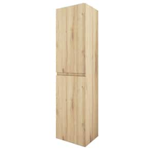 16 in. W x 12 in. D x 59 in. H Bathroom Storage Wall Cabinet in Oak