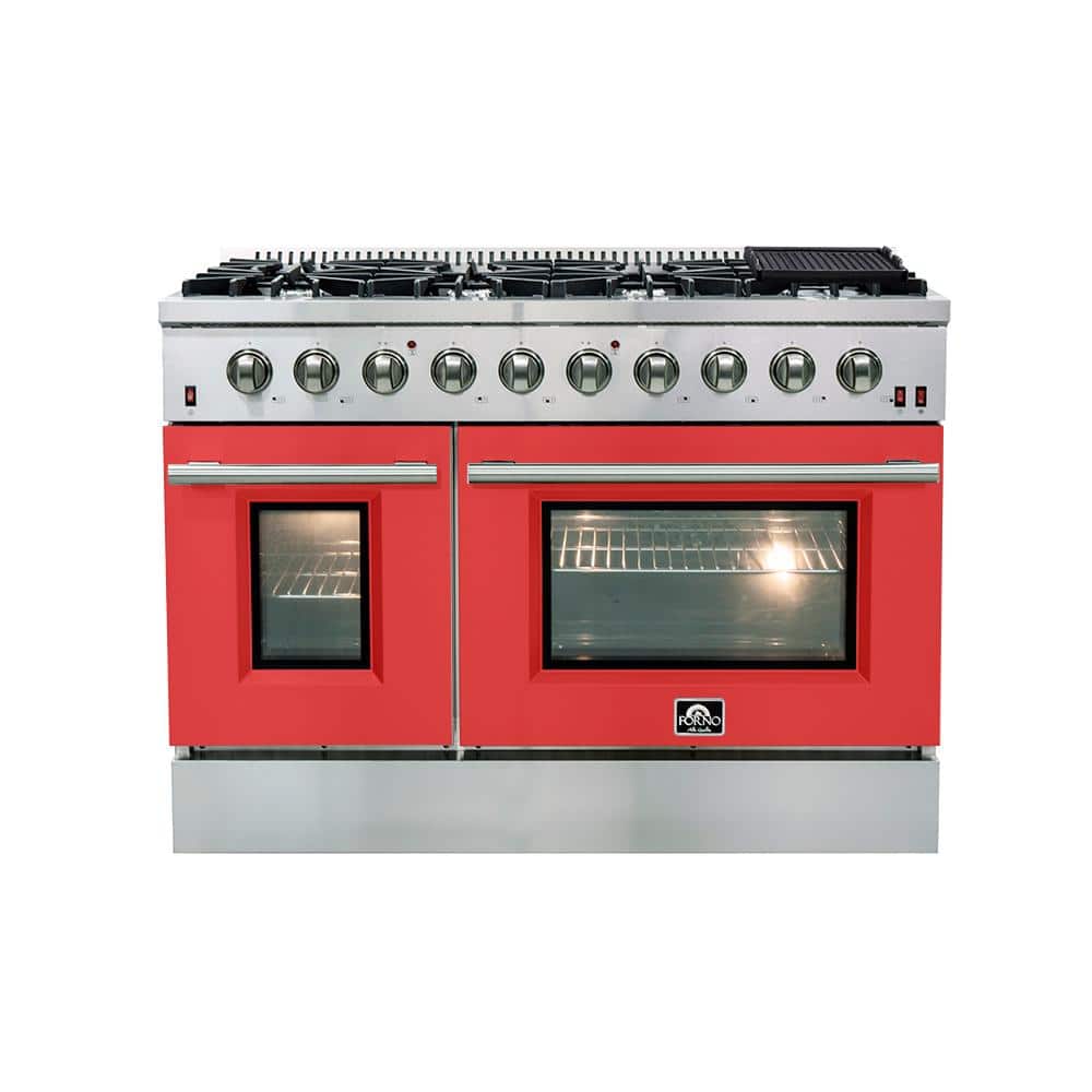 stainless-steel-and-red-forno-