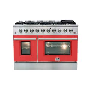 Forno 48 in. 6.58 cu. ft. Freestanding Double Oven Gas Range with
