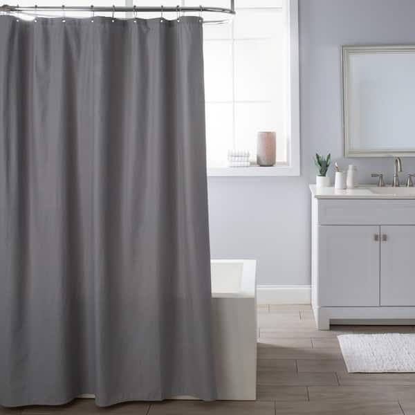 m MODA at home enterprises ltd. 70 in. x 72 in. Grey Delano Polyester Shower Liner