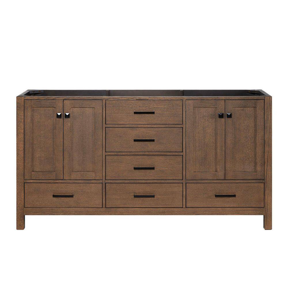 Cambridge 66 in. W x 21.5 in. D x 34.5 in. H Bath Vanity Cabinet without Top in Brown Oak price history on PriceWatchPro