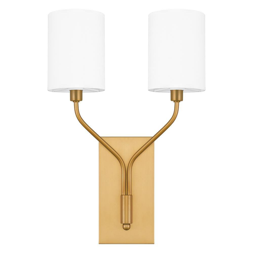 ASHLEY HARBOUR COLLECTION Granville 2-Light Aged Brass Wall Sconce ...