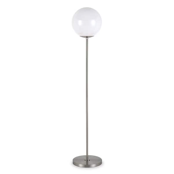 Meyer&Cross Theia 62.63 in. Brushed Nickel Globe and Stem Floor Lamp