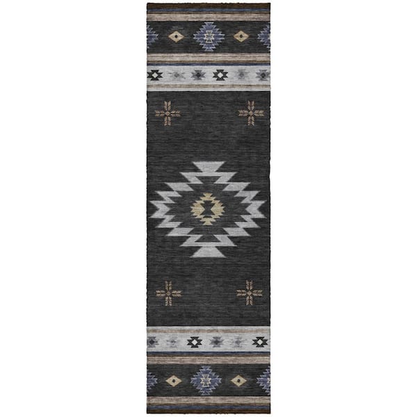 Dream Shag Premium Machine Washable Abstract ADS179 Midnight 2 ft. x 7 ft. Runner Rug